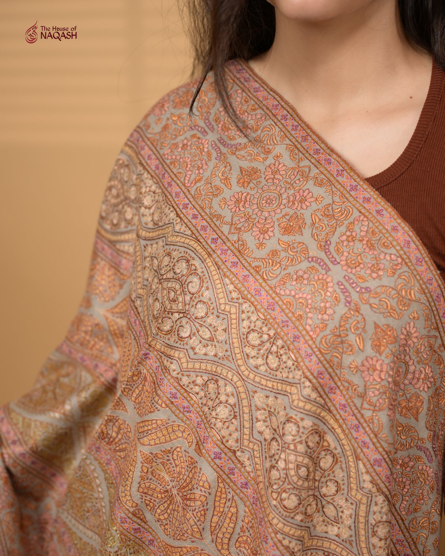 Moonlit Gray GI Pashmina Shawl