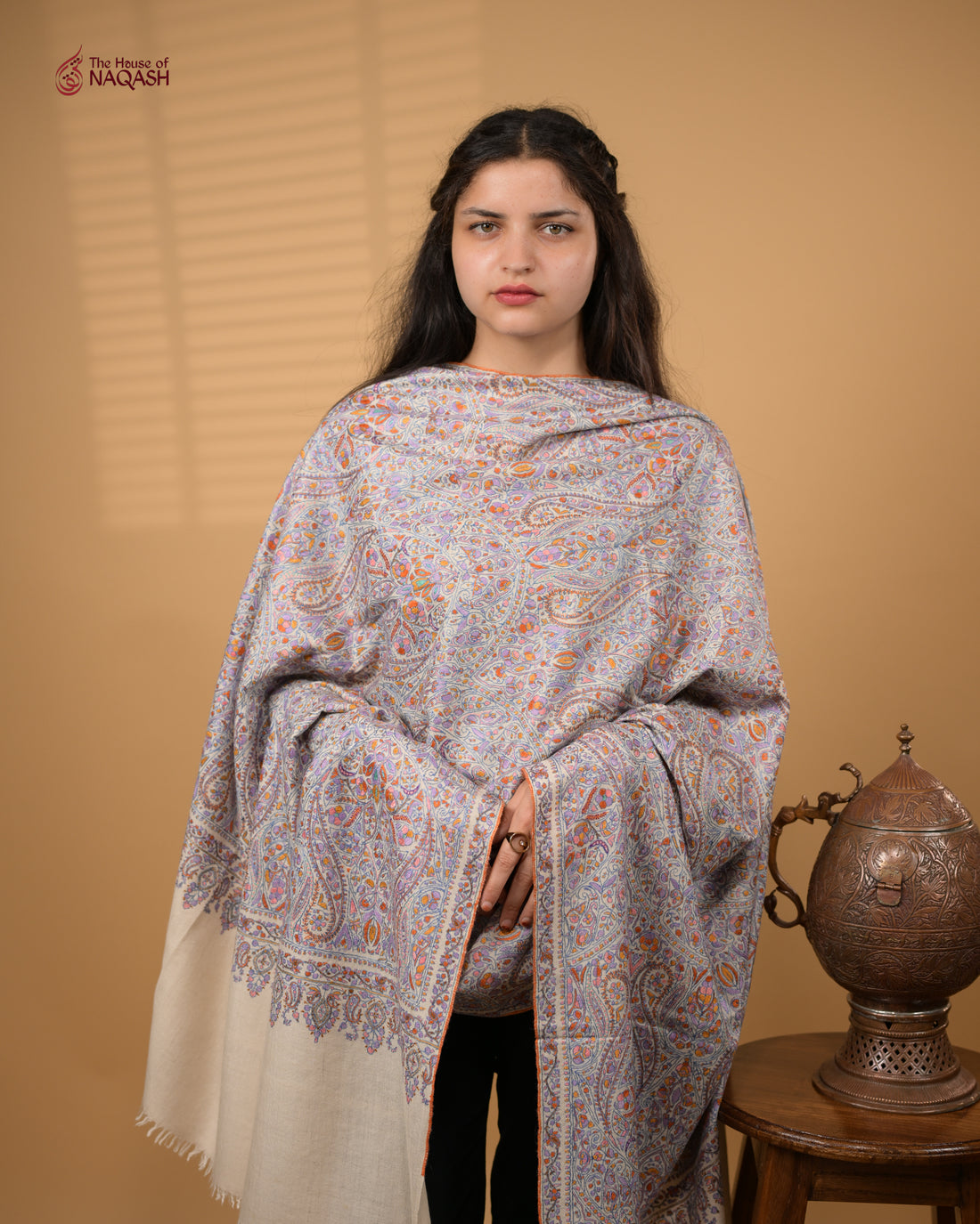 Threaded Grandeur GI Pashmina Jamawar Shawl