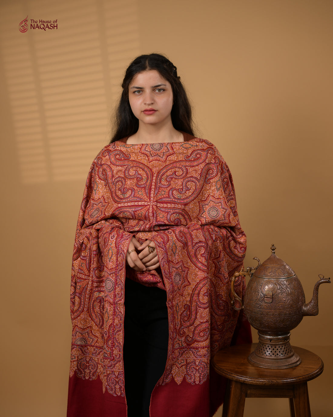 Raspberry Wine Delight GI Pashmina Shawl