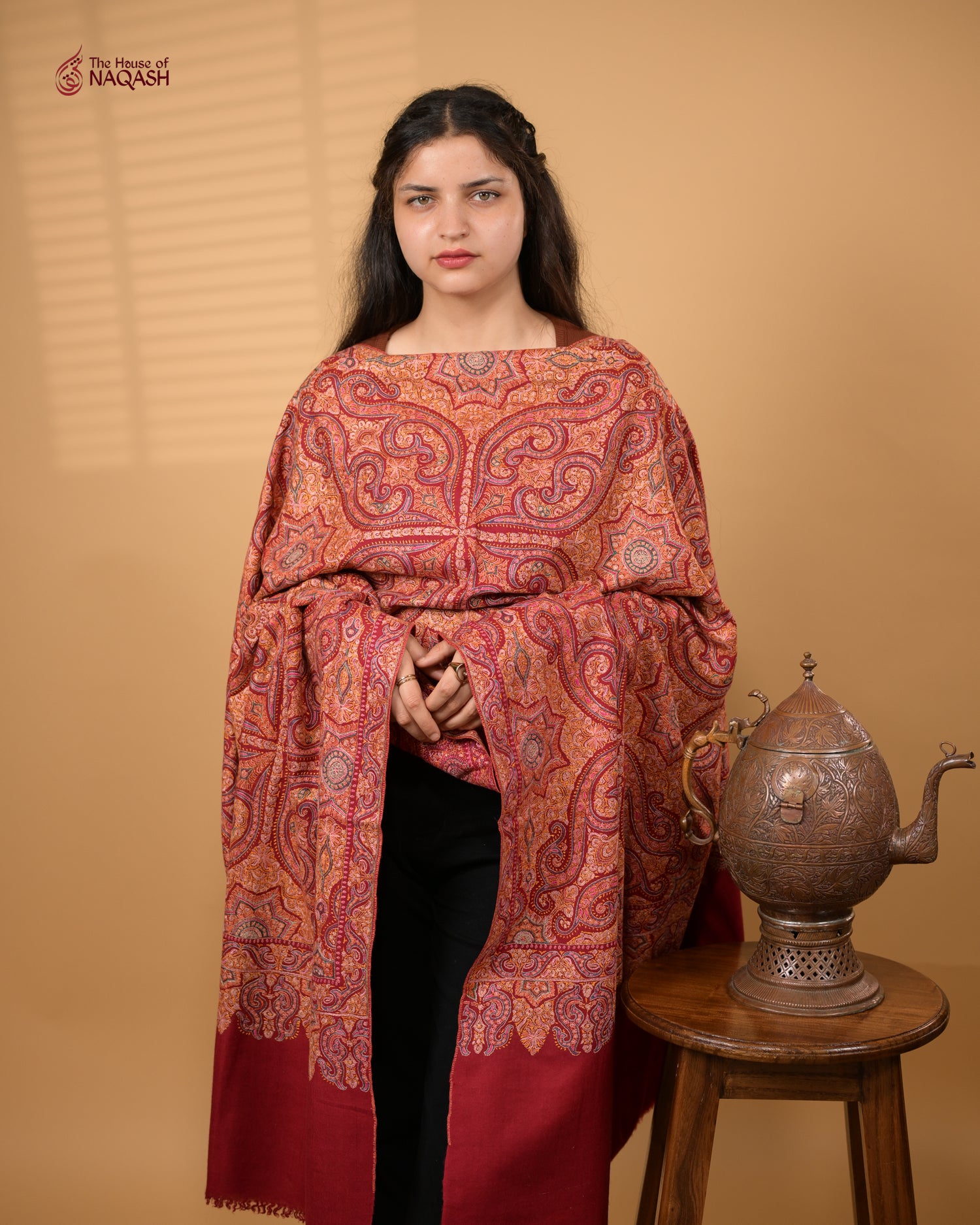Raspberry Wine Delight GI Pashmina  Shawl