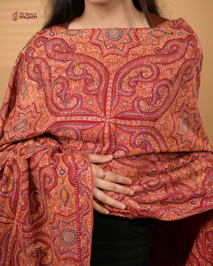 Raspberry Wine Delight GI Pashmina  Shawl