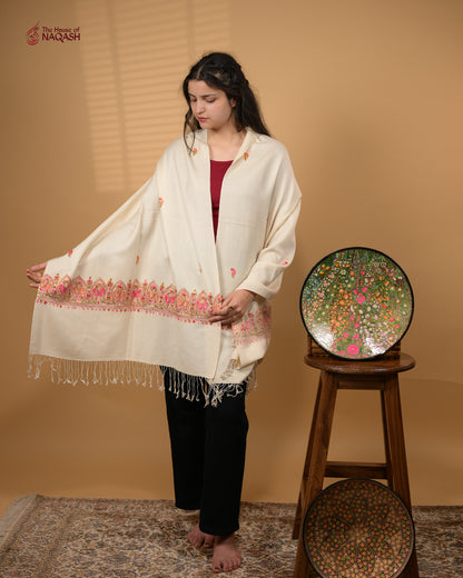 Ivory Meher Aari Stole