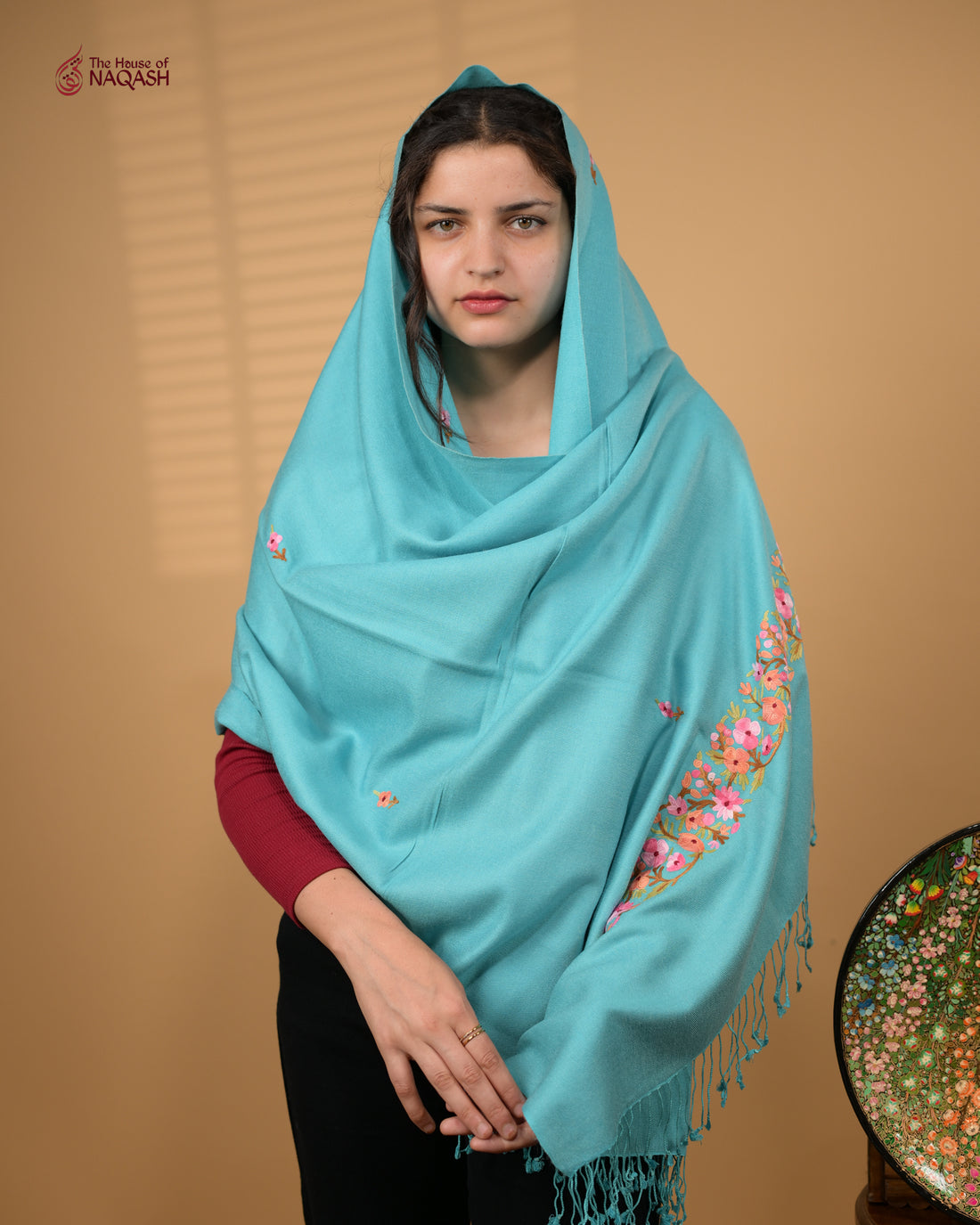 Light Blue Aakash Aari Stole