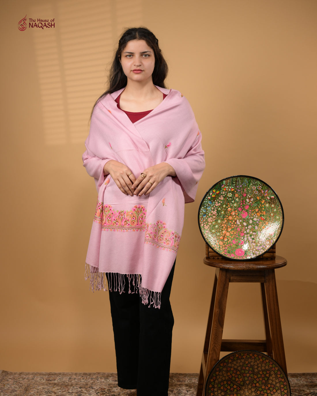 Pink Aruna Aari Stole