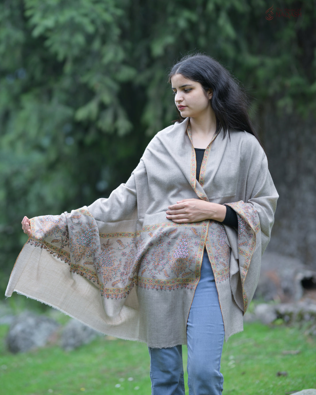 Beige Bliss GI Pashmina Shawl