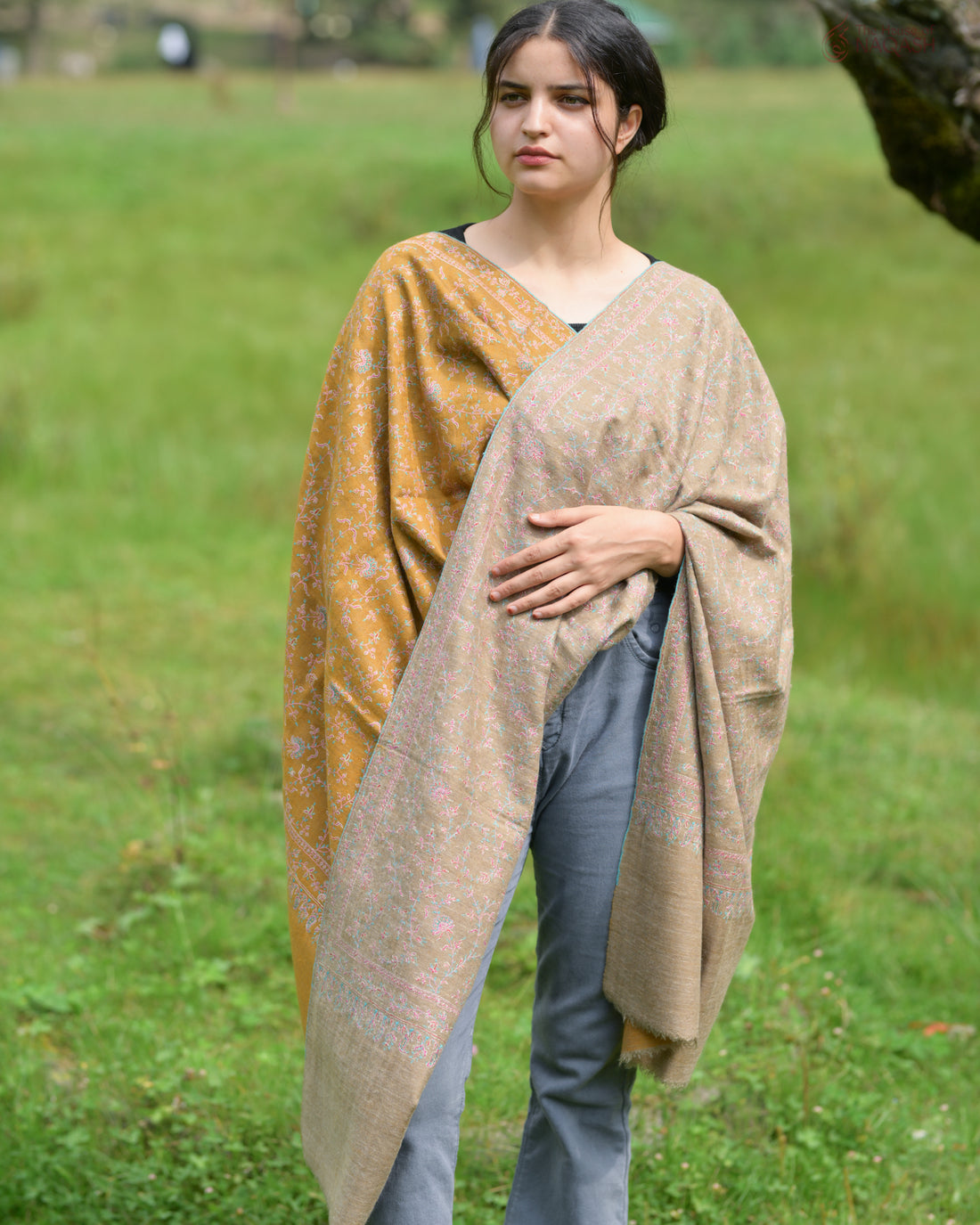 Two-in-One Reversible GI Pashmina Shawl