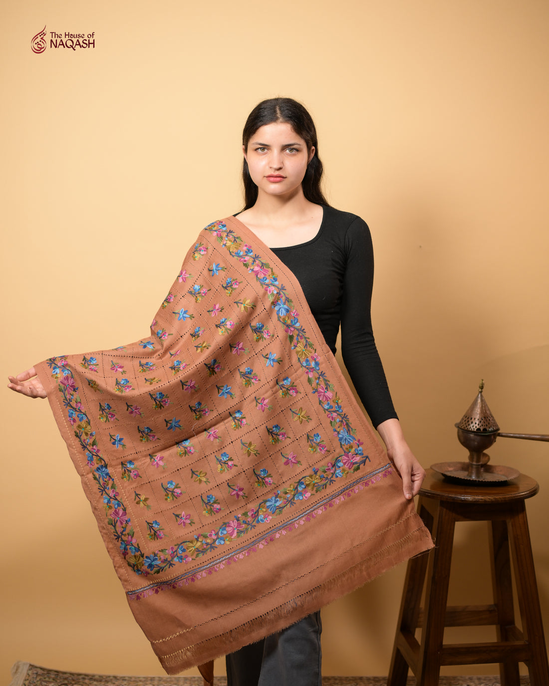 Saffron Ari Craft Stole