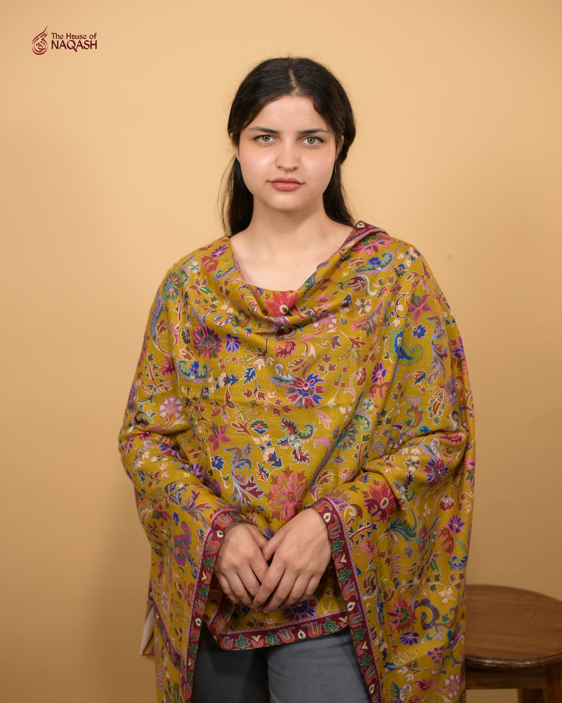 Saffron Saga Kalamkari Stole