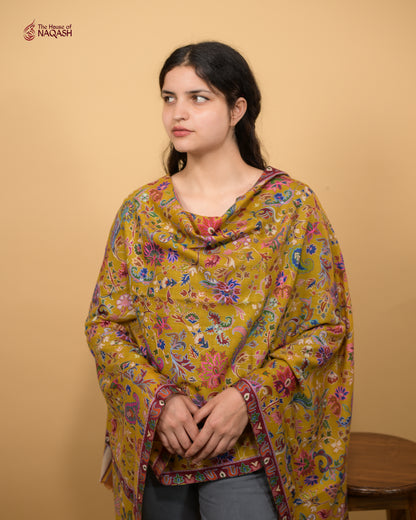 Saffron Saga Kalamkari Stole