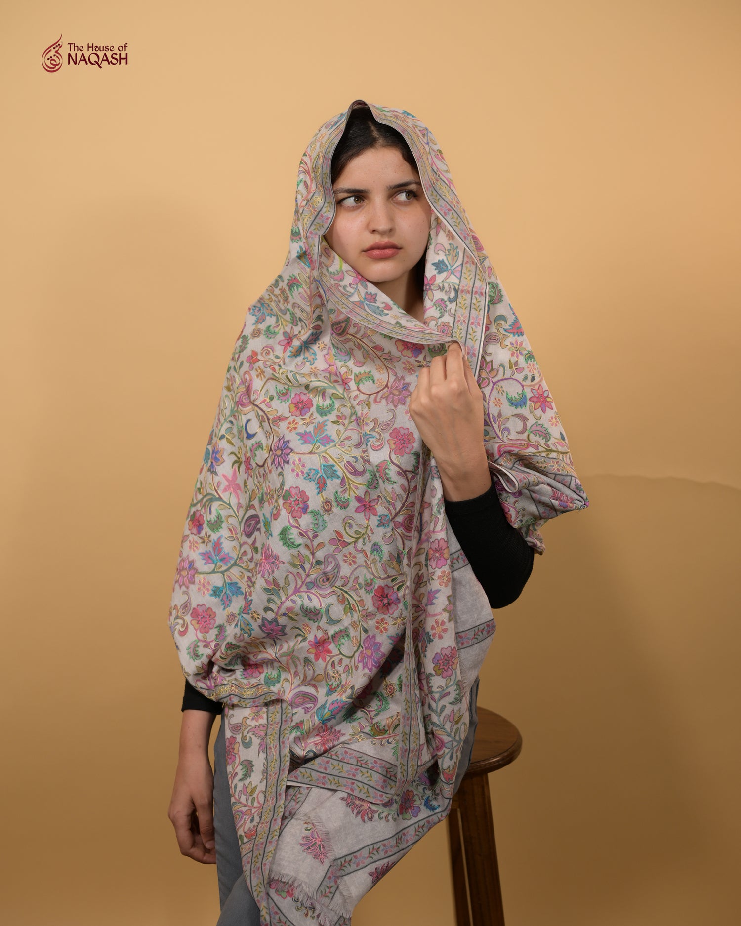 Elysian Bloom Kalamkari Stole