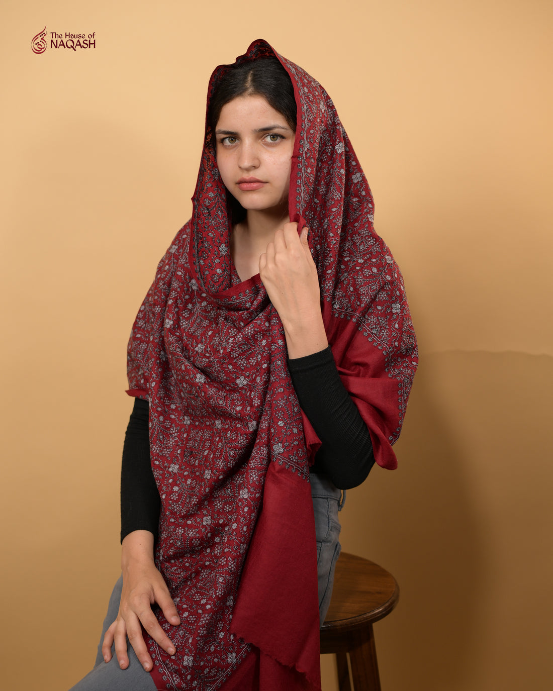 Opulent Maroon Jaldar Drape
