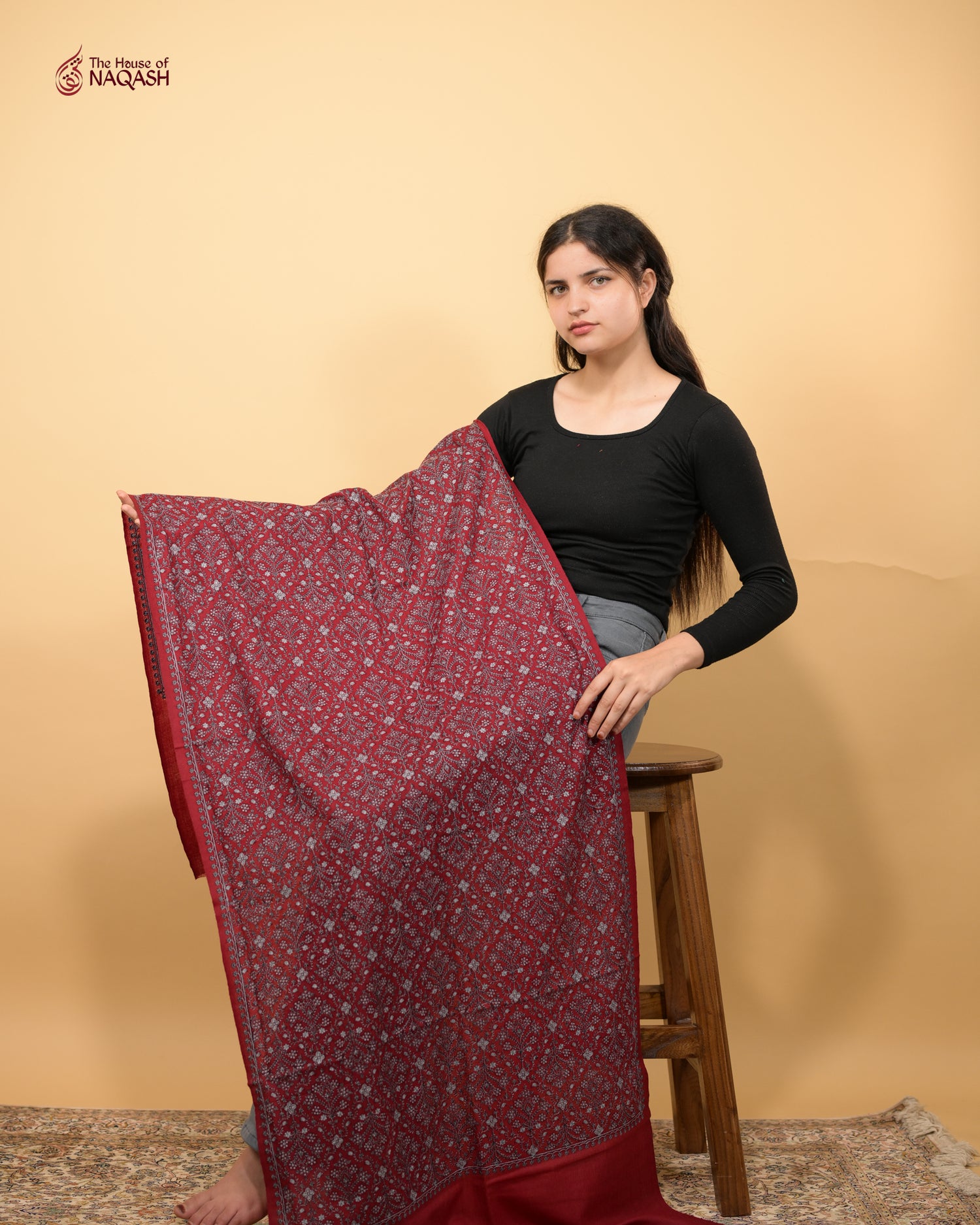 Opulent Maroon Jaldar Drape