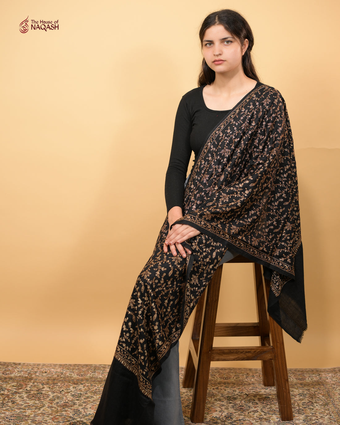 Ebony Sari Jaaldar Splendour