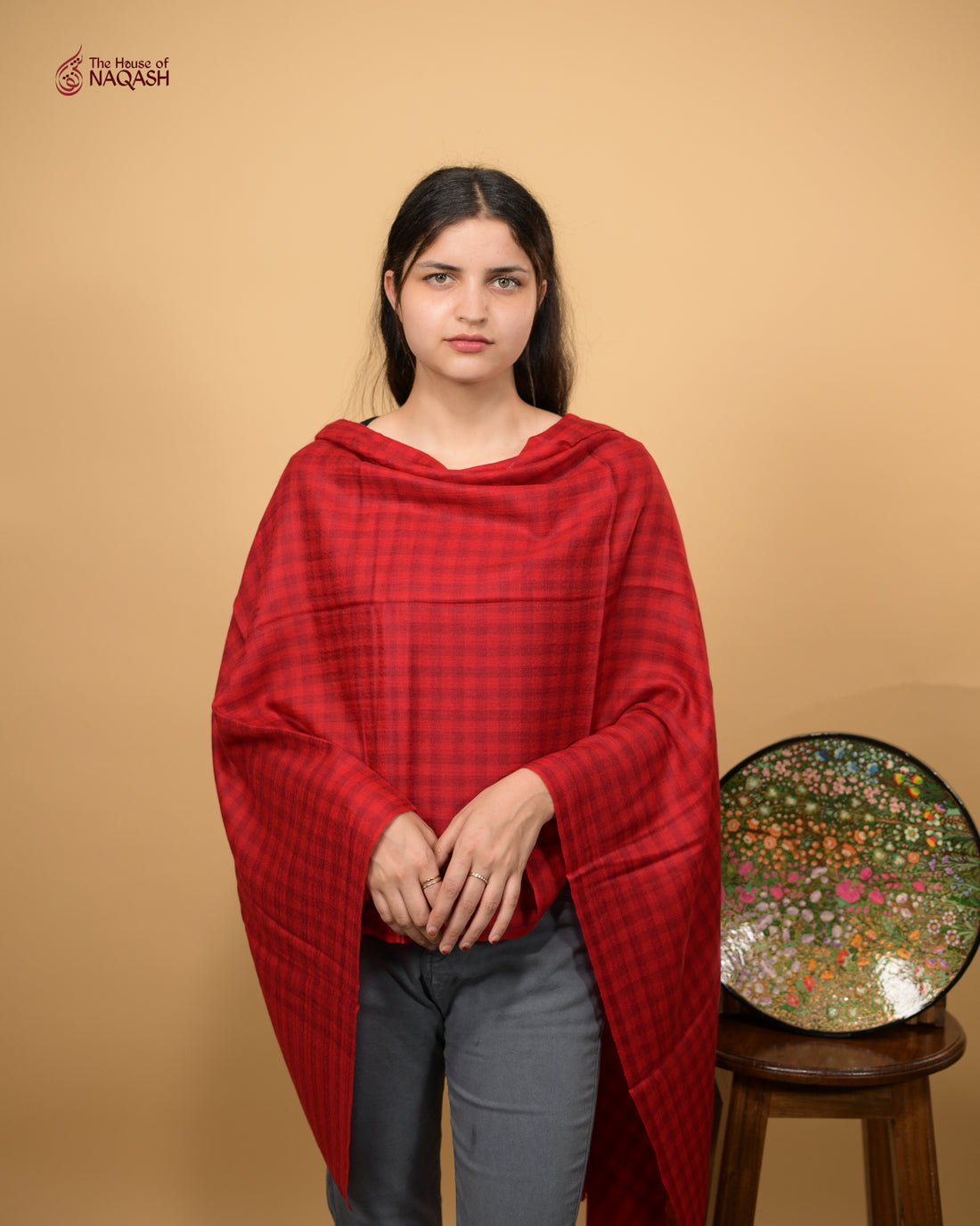 Burgundy Stripe Drape