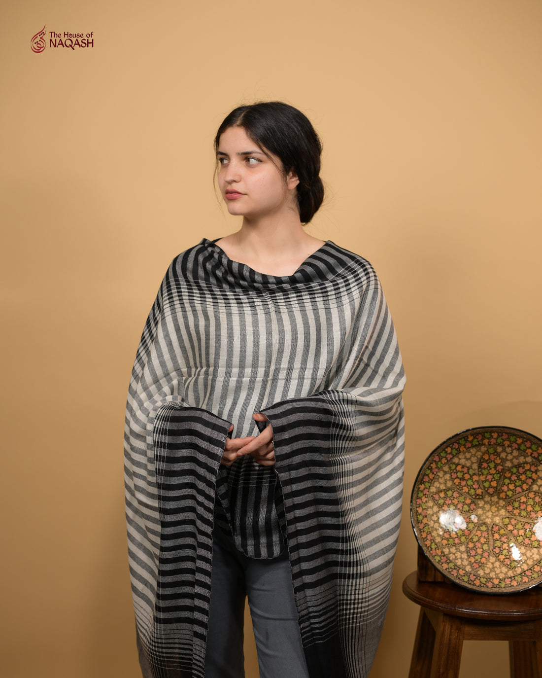 Slate and Snow Scarf