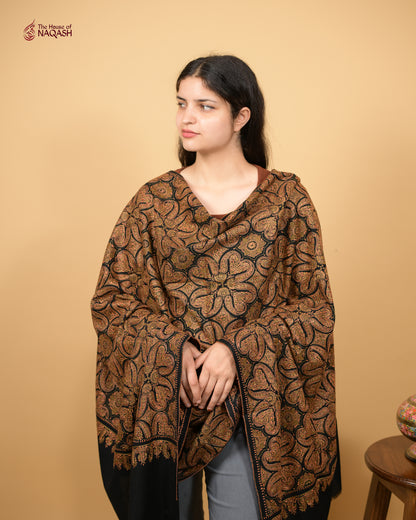 Obsidian Veil Jamawar Woolen Shawl