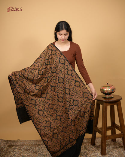 Obsidian Veil Jamawar Woolen Shawl