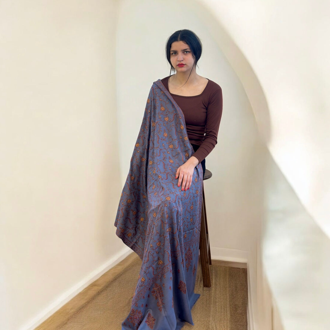 Almond Essence Handmade Pashmina Shawl