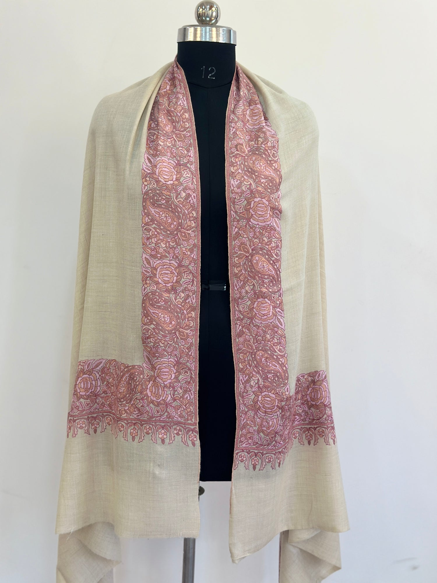 Rose Gold Sozni GI Pashmina Shawl