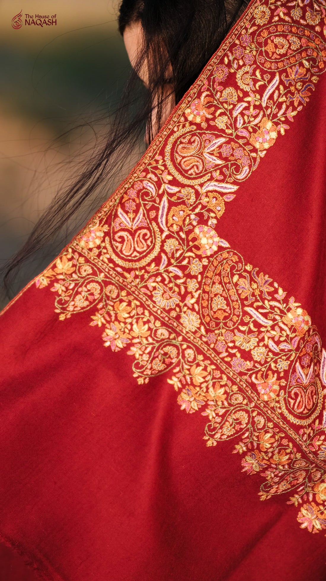 Berry Velvet Pashmina Shawl