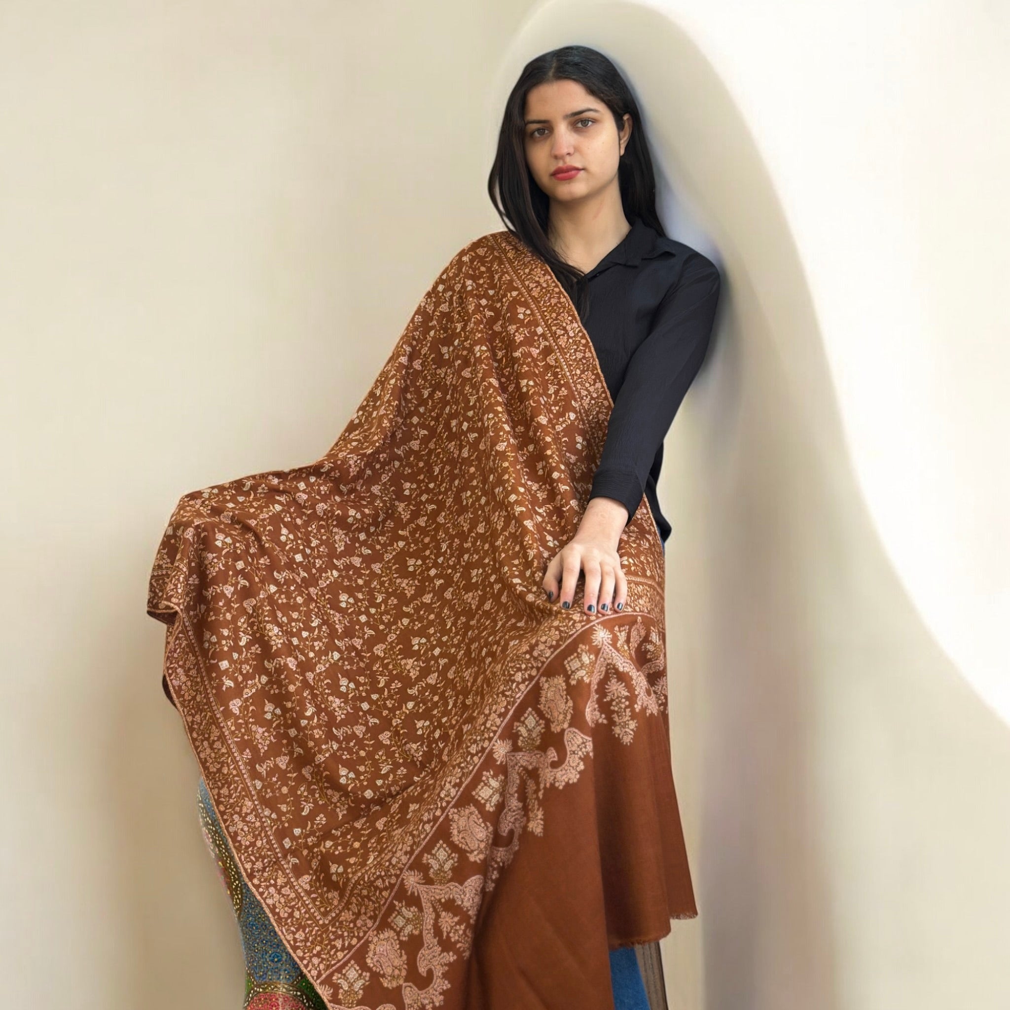 Russet Dusk GI Pashmina Shawl