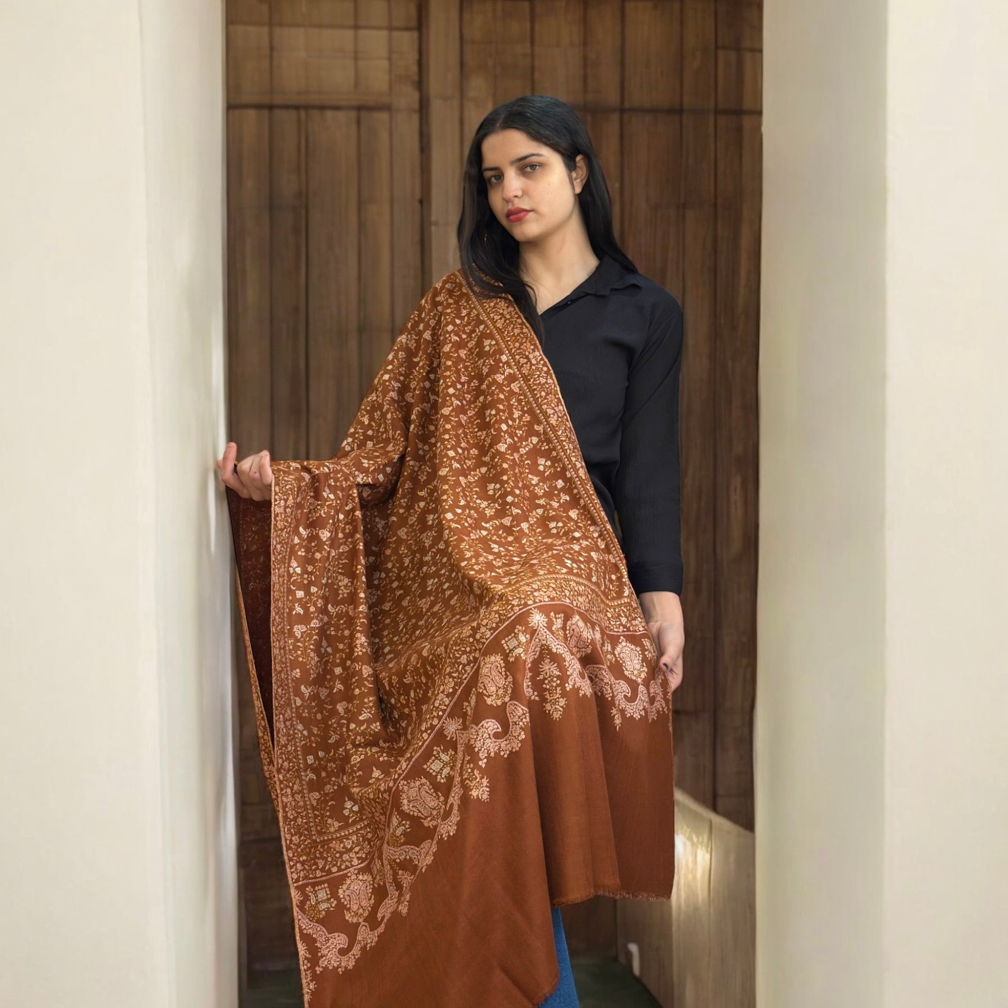 Russet Dusk GI Pashmina Shawl