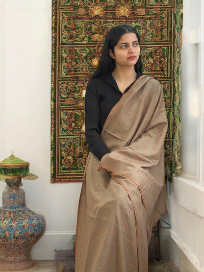 Natural Buti Jaal GI Pashmina Shawl