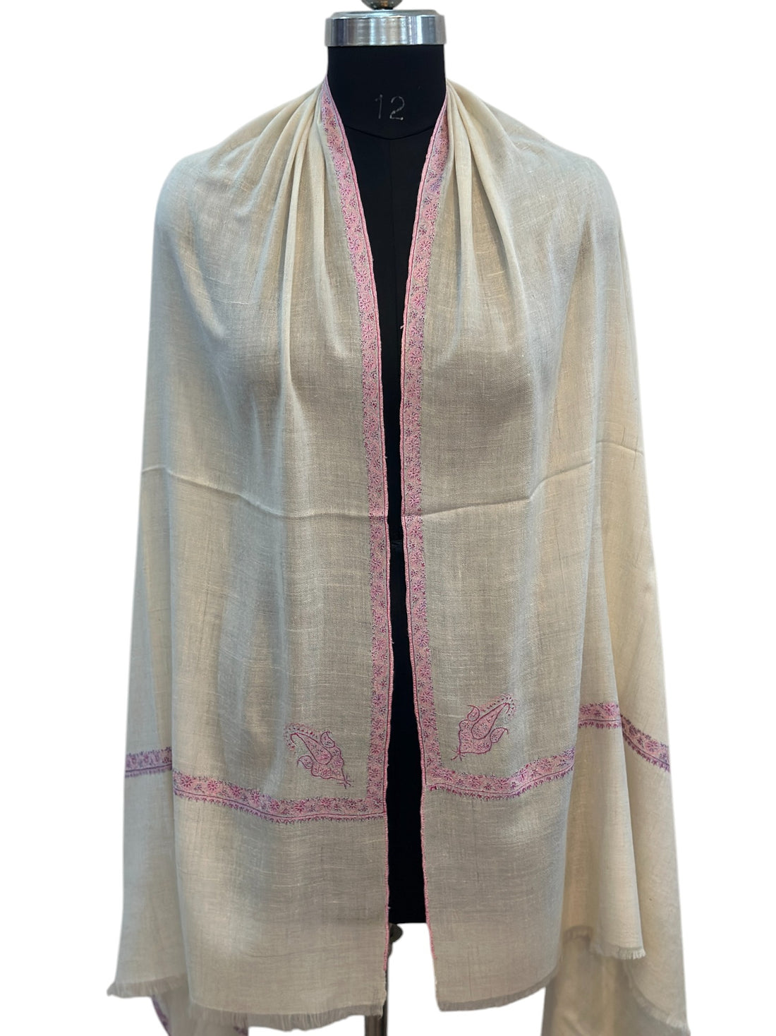 Ivory Blossom Pashmina Shawl