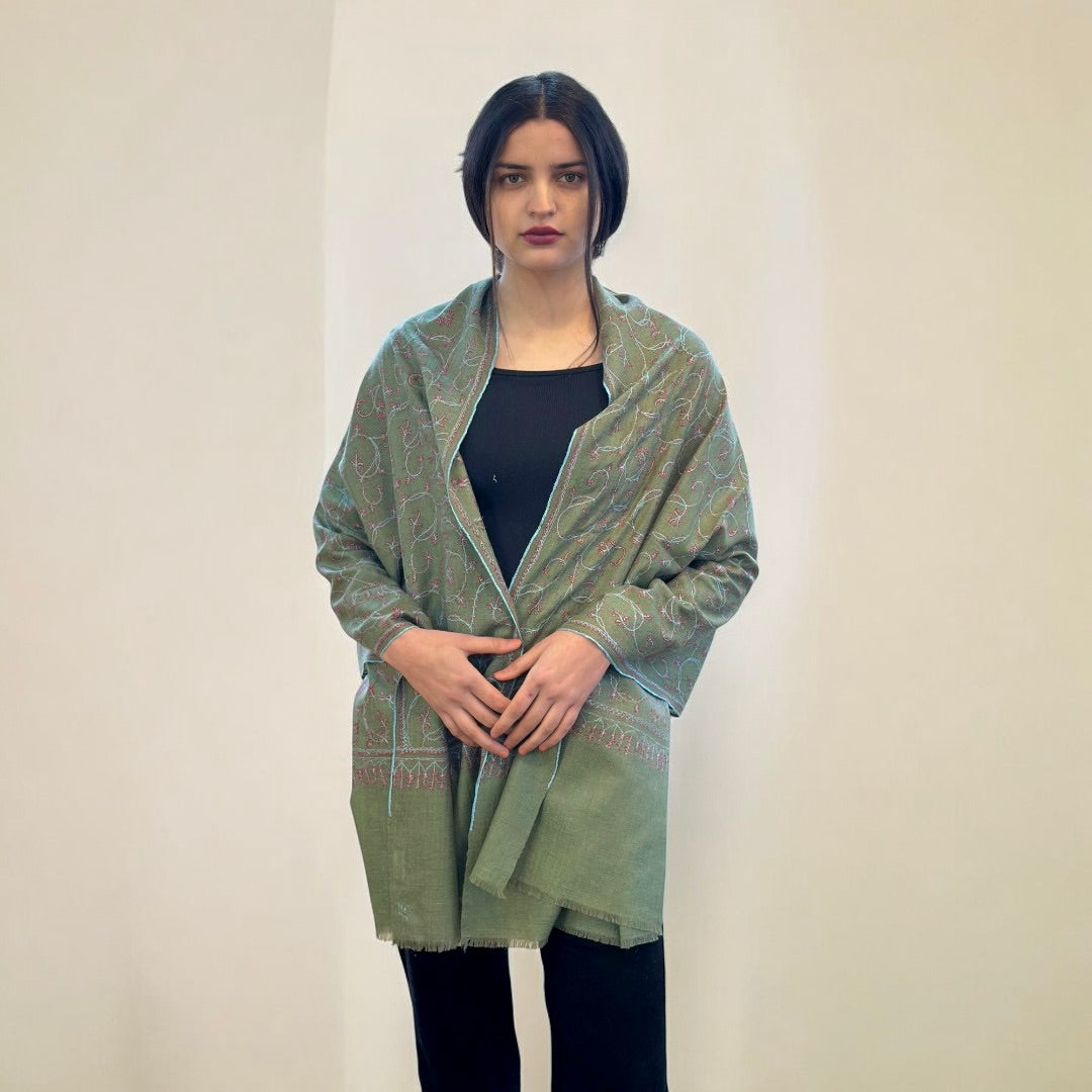Verdant Splendor Handwoven Pashmina