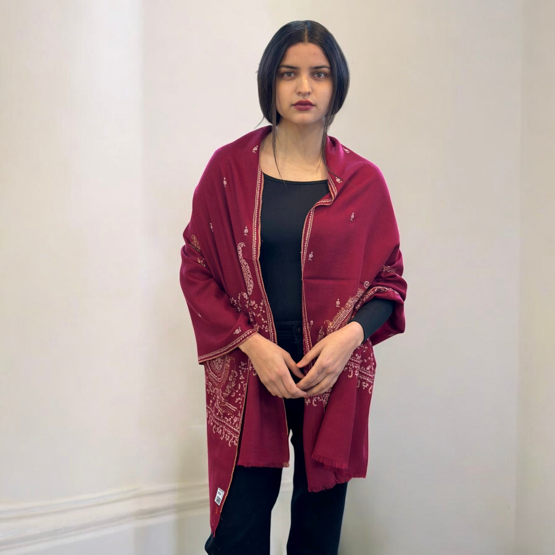 Scarlet Grace Handwoven Pashmina