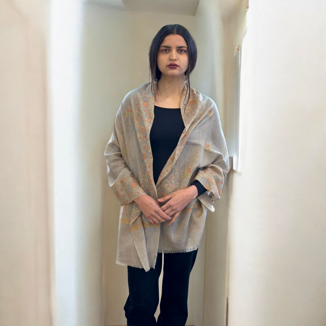 Ethereal Natural Handwoven Pashmina