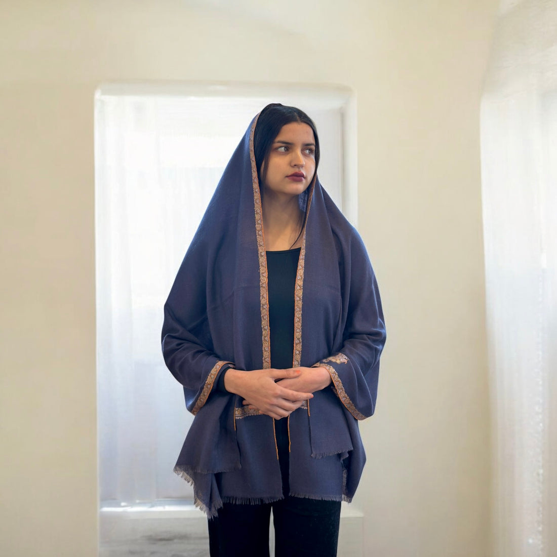 Silver Dawn Hashidar Pashmina Stole