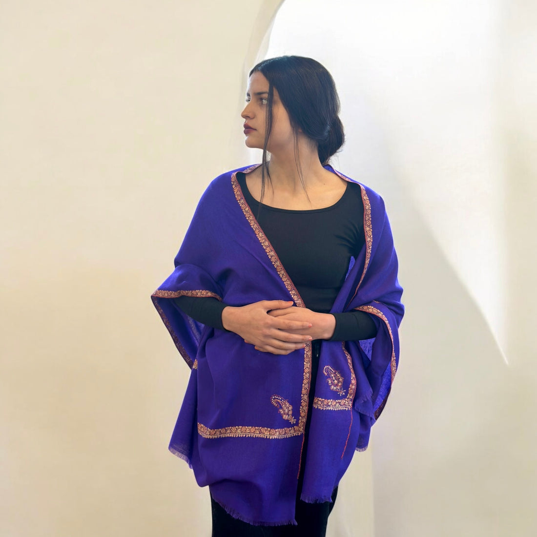 Amethyst Reverie Hashidar Pashmina Stole