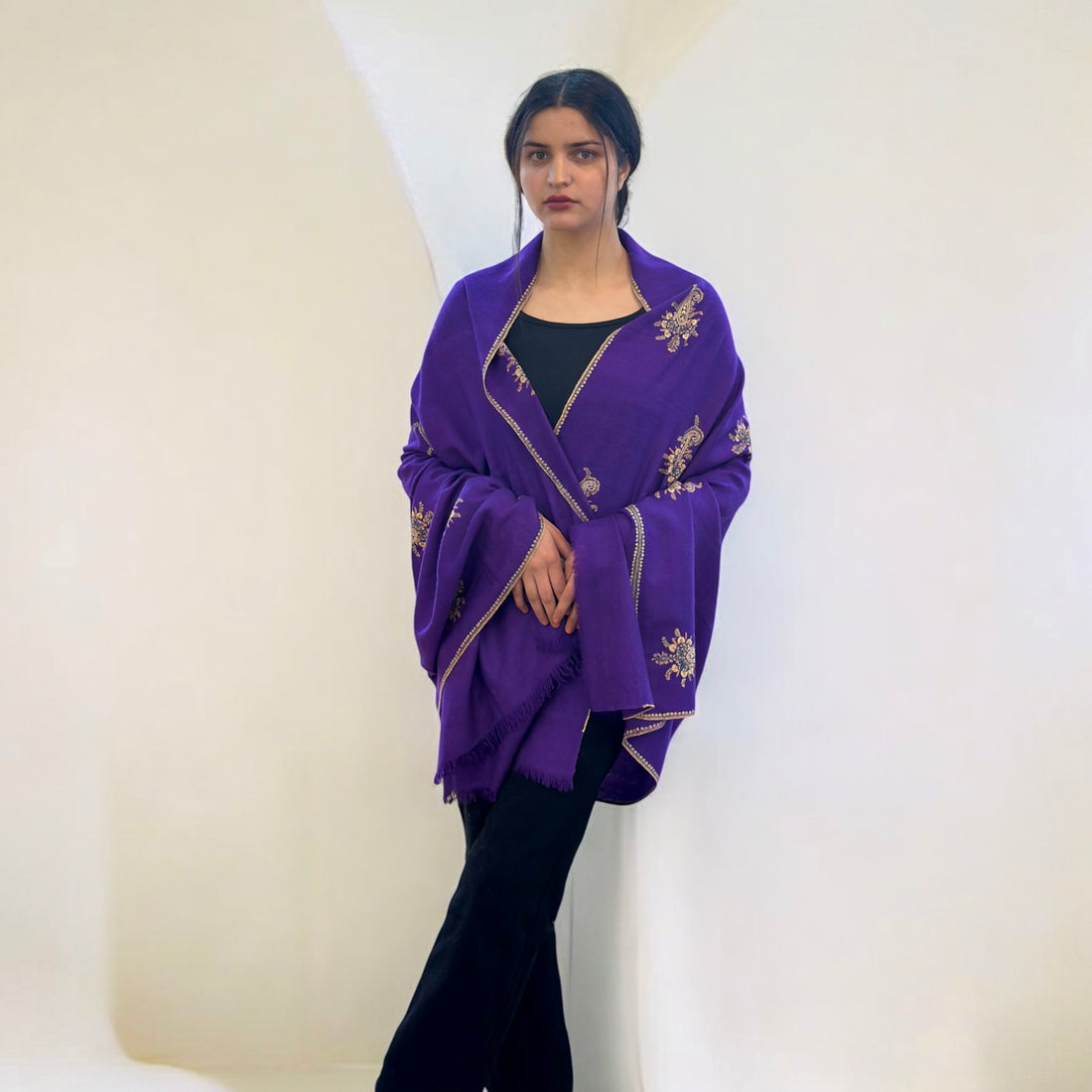 Mauve GI Pashmina Shawl