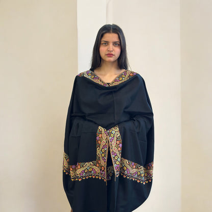 Ebony Veil Hand-Embroidered GI Pashmina Shawl