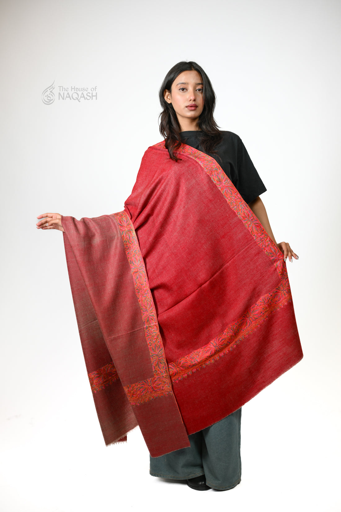 Dual-Design Reversible GI Pashmina Shawl