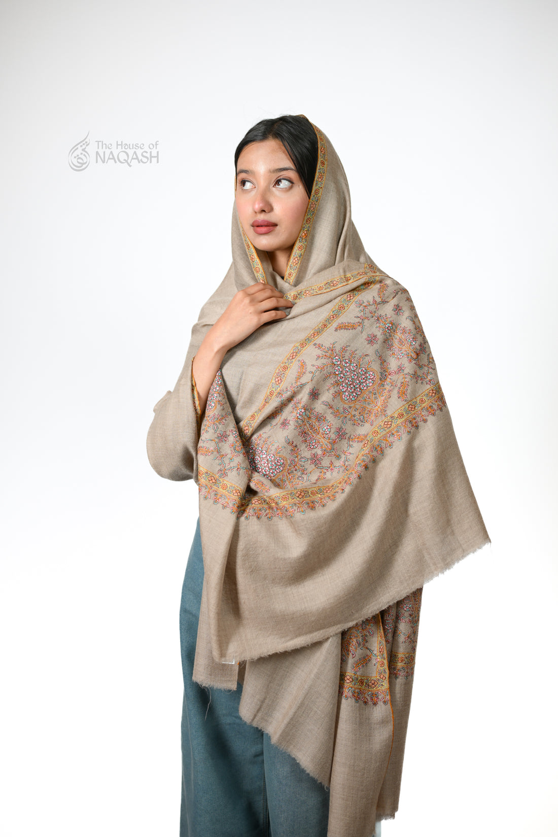 Beige Bliss GI Pashmina Shawl