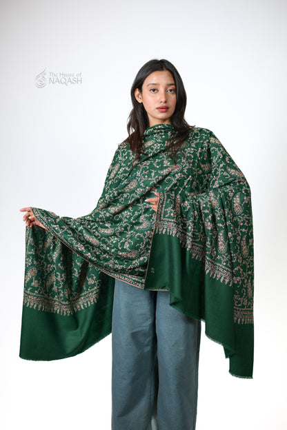 Hara Jaal Hand Embroidered Sozni Shawl