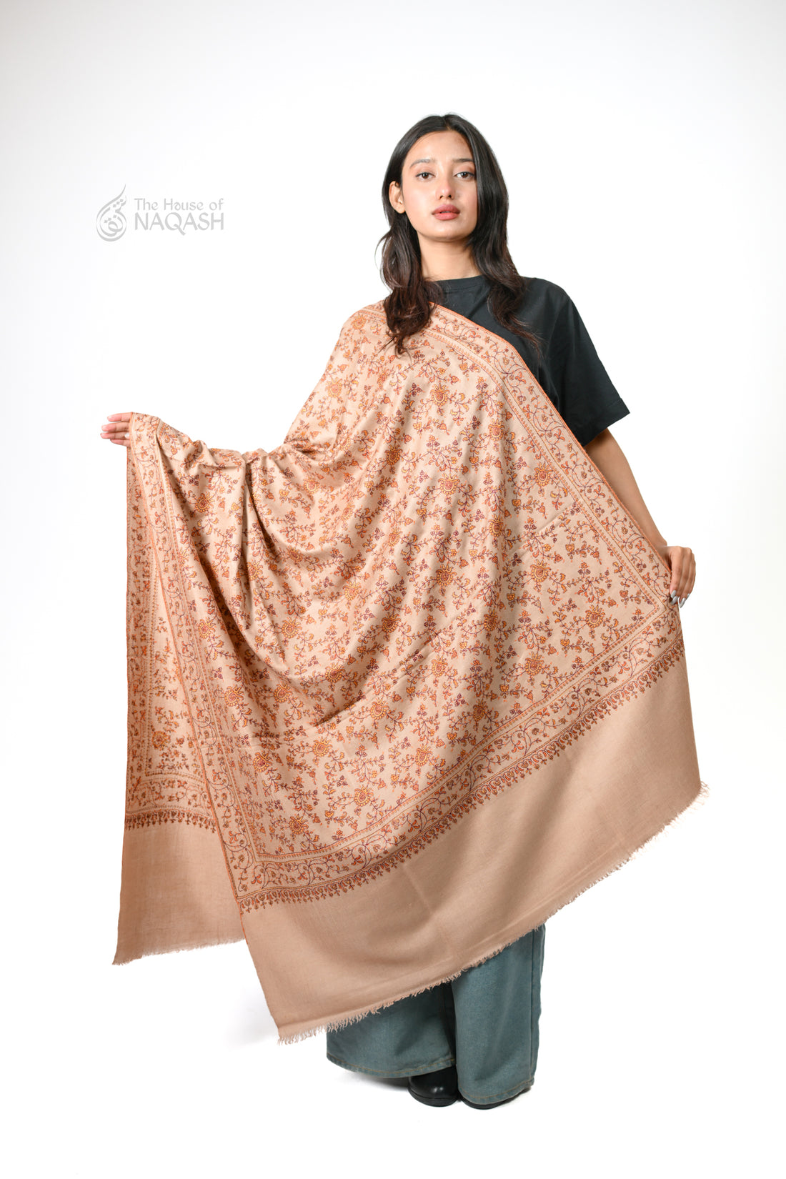 Rang Shab Jaal Hand Embroidered Sozni Shawl