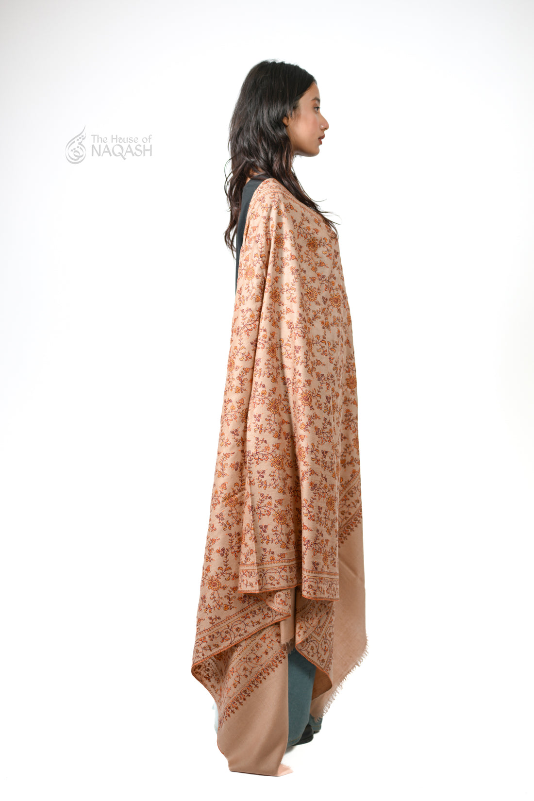 Rang Shab Jaal Hand Embroidered Sozni Shawl