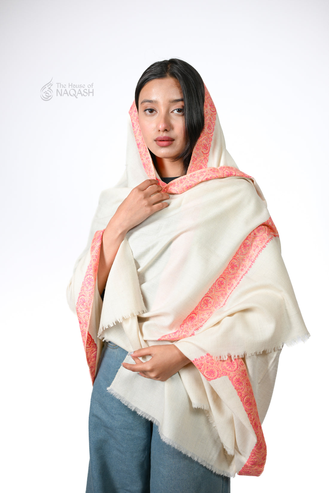 Vanilla Velvet Cascade GI Pashmina Shawl