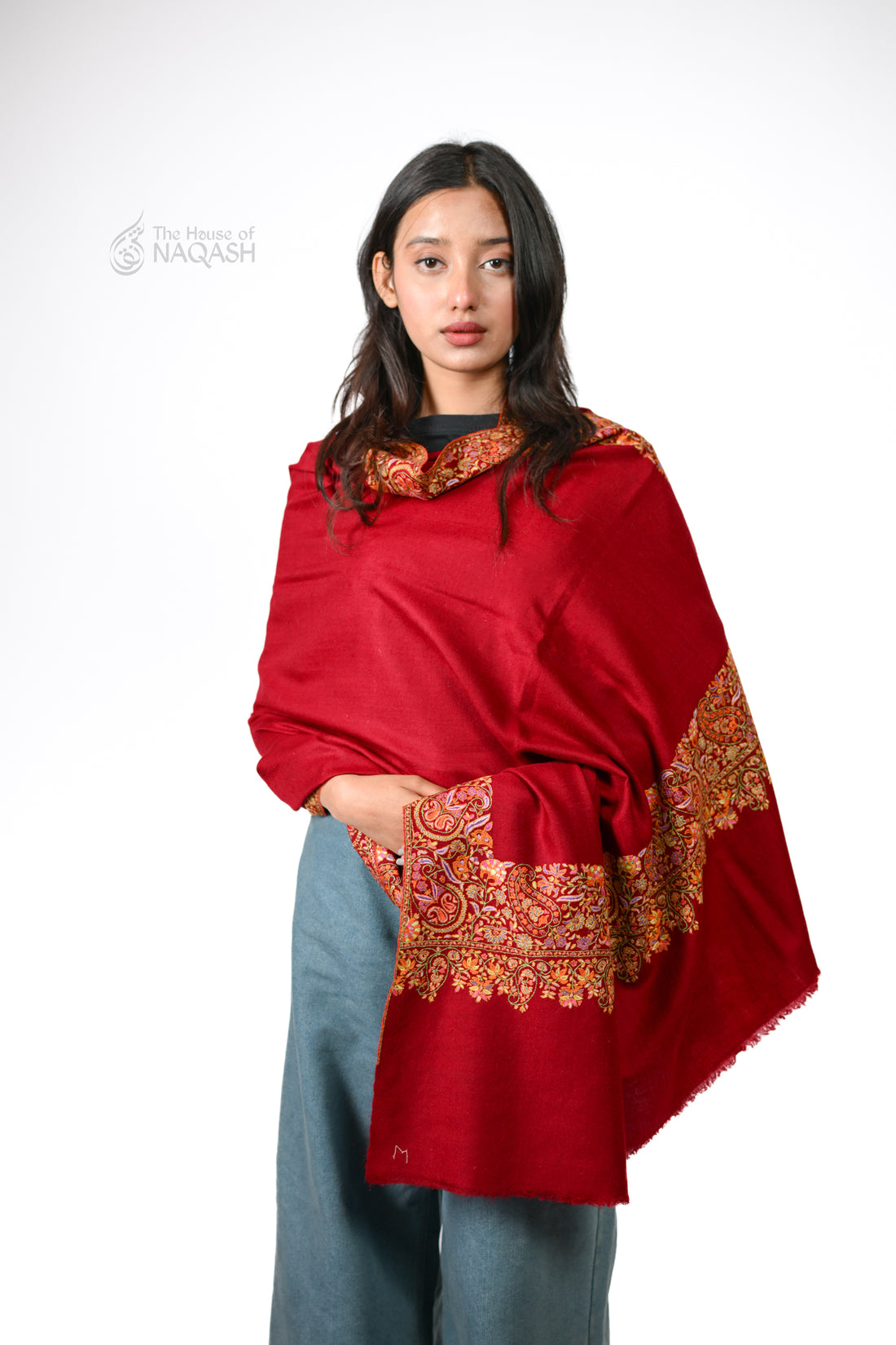 Berry Velvet Pashmina Shawl