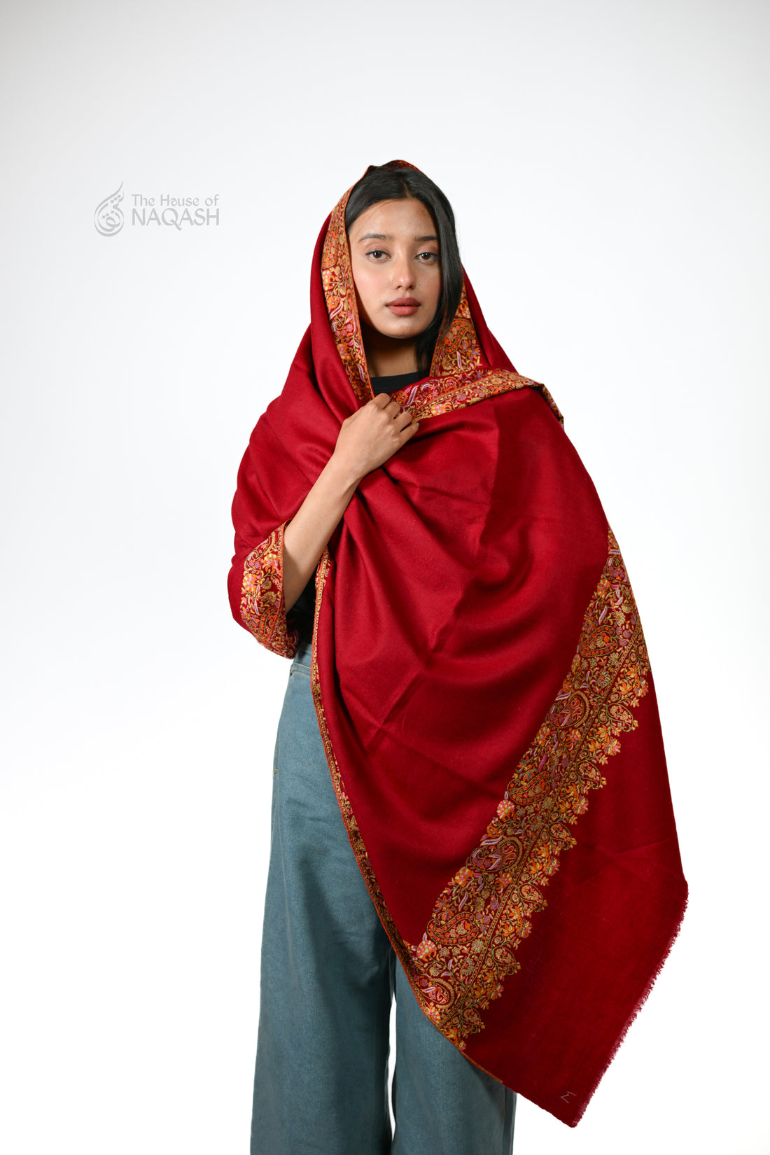 Berry Velvet Pashmina Shawl