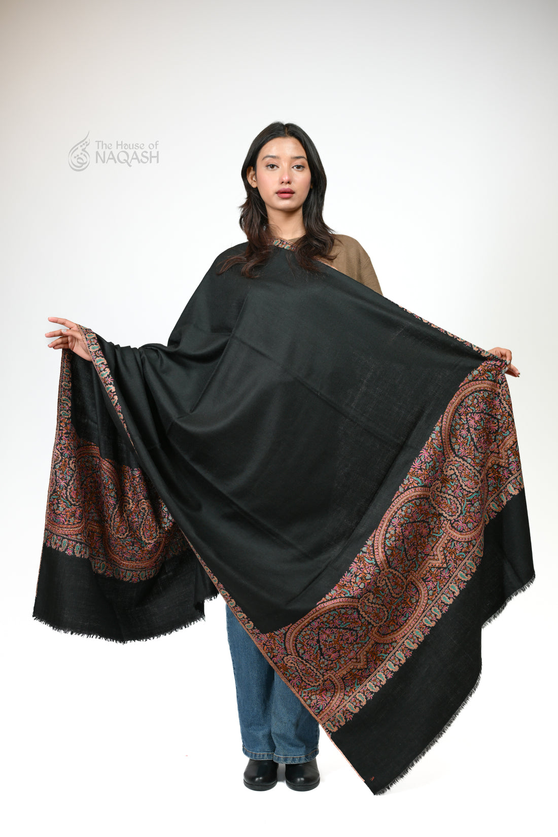 Shadowmere Hand Embroidered GI Pashmina Shawl