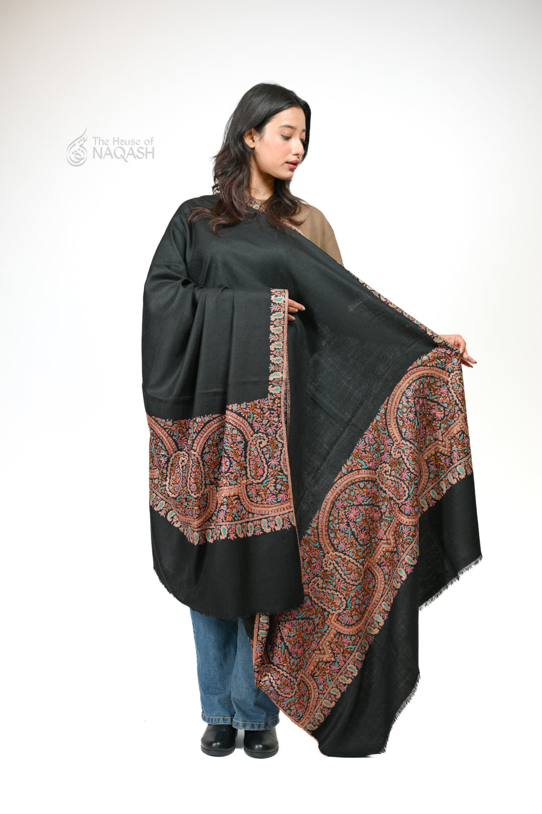 Shadowmere Hand Embroidered GI Pashmina Shawl