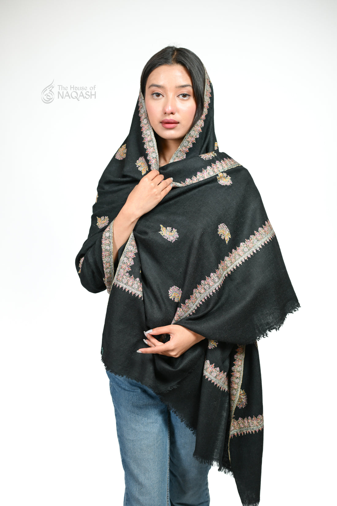 Shadowlace Buti Dar GI Pashmina Shawl