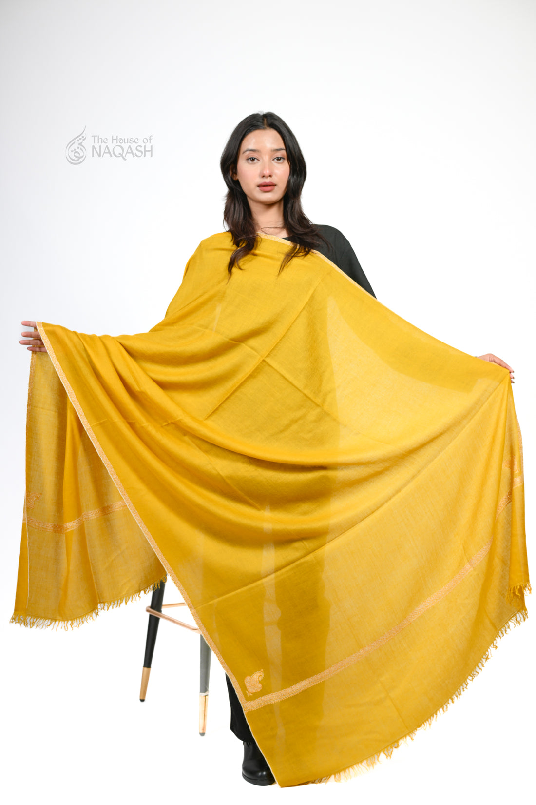Golden Radiance Pashmina Shawl