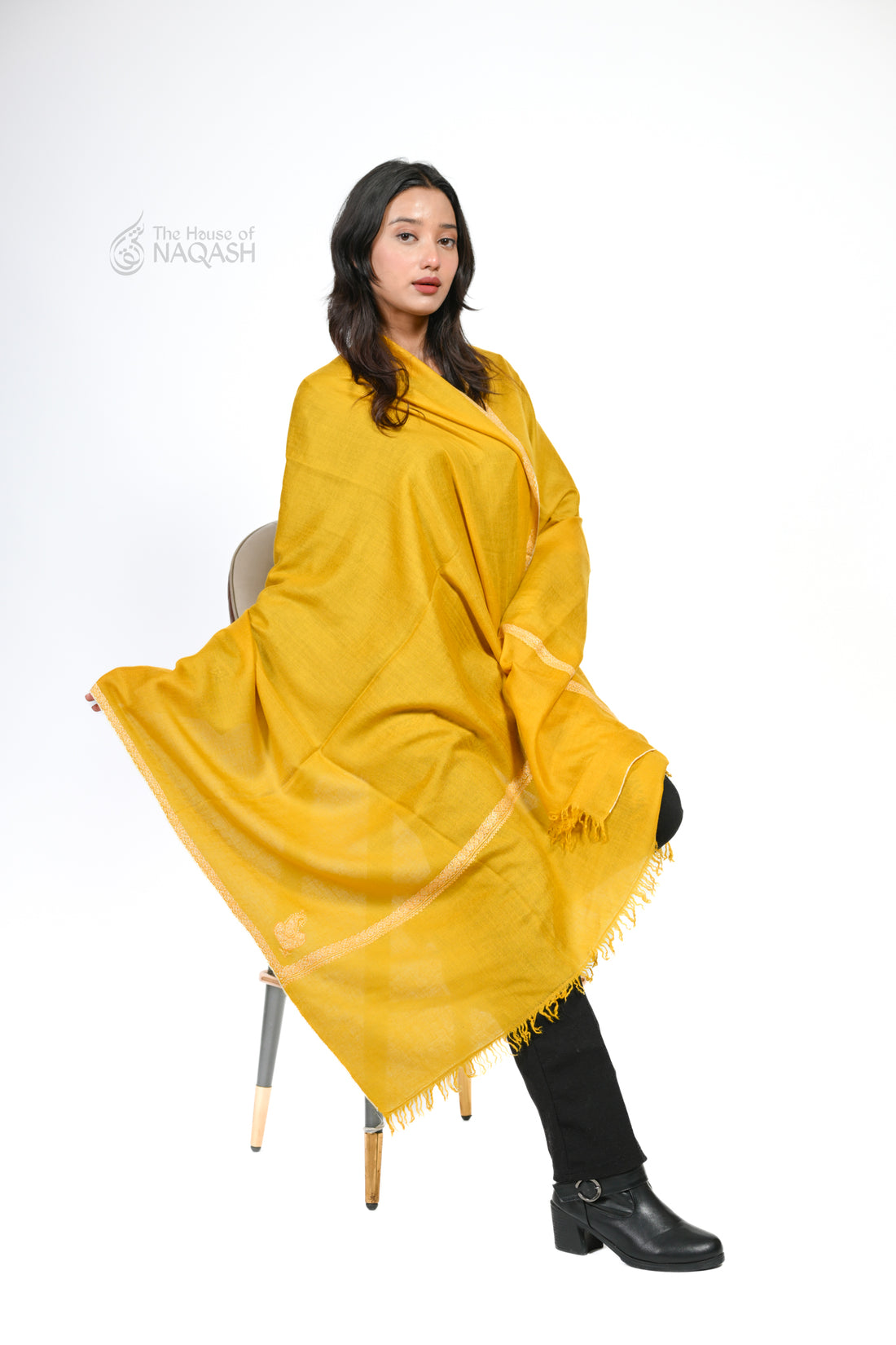 Golden Radiance Pashmina Shawl